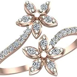 dishis 14k (585) Rose Gold Diamond Ring for Women-picture-12