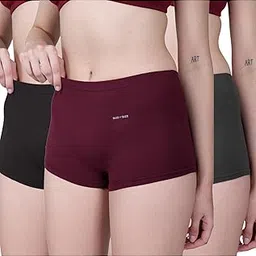 bodysize Cycling Shorts Boyshorts Panty AN36| Mid Waist, Bamboo Lycra Fabric | Sweat Absorbent - (Pack of 3) - S-picture-29