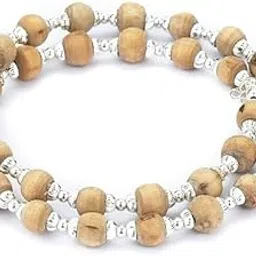 925 Silver Tulsi Double Line Joint Bracelet for Men & Women-image-63
