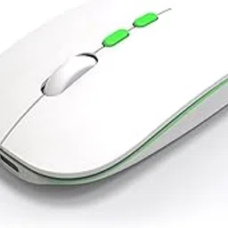 LORERAN Bluetooth Mouse - Wireless for Laptop, 2.4G Slim Rechargeable with USB Receiver, Quiet Clicks, Ergonomic Optical, Portable for Laptop, PC, Mac (White)-picture-25