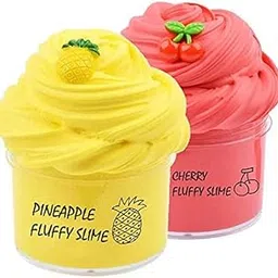 Slime Fluffy streachy Slime Non Toxic Putty for Kids Pack of 2 Free activaror and orbbez (150 Grams Each)-picture-70