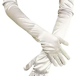 fancydresswale Long Satin Gloves for Women, Elegant Opera Party Gloves, Elbow-Length Finger Gloves for Dance, Costume, and Cosplay-picture-47