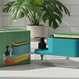 3-in-1 Liquid Soap Dispenser with Sponge Holder & Tray | Kitchen Sink Soap Pump Dispenser for Dishwashing, Cleaning & Hand Wash | Space-Saving, Leak-Proof & Durable Design-image-10