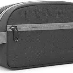aepigo Polyester Multipurpose Toiletry Kit Bag for Man and Women's | Double Compartment Toiletry Bag Resistant Shaving Bag Small for Traveling Travel Pouch (Grey)-picture-49
