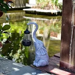 Outdoor Solar Lights, Elephant Lanterns, Animal Resin Crafts Garden Lights, Courtyard Lights (Grey) | Eco-Friendly Solar Power | Elegant Design | Durable Construction-picture-20