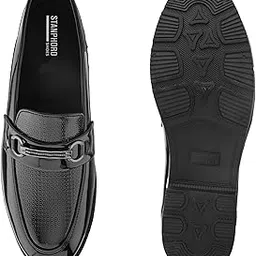 stanphord Mens Loafers Men Black petant Shiny Leatherette Formal Slip on Moccasins horesbit Loafers Shoes Without Laces-picture-37