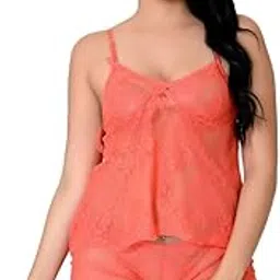 Women Babydoll Lingerie Nightwear Top & Shorts Night Dress Honeymoon Soft Net Lace S-3XL-image-97