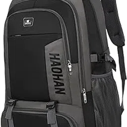 FASHIONMYDAY Fashion My day Men Backpack with Zipper Water Resistant Knapsack for Street Shopping Hiking Black-image-34