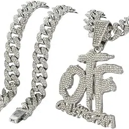 elaccent Fashion English Letters Full Diamond Pendant Necklace for Men and Women Jewelry Accessories-picture-16