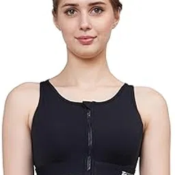 plumbury Polyamide Women's Padded Front Zip High Support Racerback Adjustable Sports Bra-picture-12