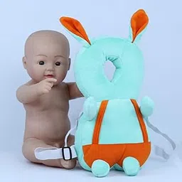 DECRONICS Rabbit Design, Baby Head Protection Pillow with Adjustable Straps for 6 Months to 2 Years Kids Safety (Aqua Green, Orange)-picture-15