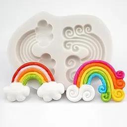 Skytail Rainbow Cloud Silicone Fondant Mould For DIY Chocolate Candy Fondant Sugar Craft Gum Paste Theme Party Cake Decoration Cupcake Topper Cookie Cream Biscuit Polymer Clay Epoxy Resin Jewelry Mold-image-14