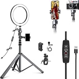 ADZOY 12 inch LED Ring Light with 7 Foot Strong Metal Tripod Cum Selfie Stick (2 in 1) NP-688, Super clamp and Lapel Collar Micfor Cell Phone, Baking, Calligraphy, Drawing, Online, Video Recording-picture-31