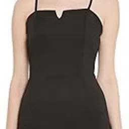 miss chase Women' s Black Solid Sleeveless Square Neck Mini Bodycon Dress-picture-34