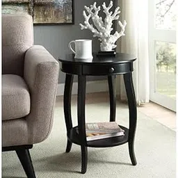 WOOYNEX Chest of Drawers, Corner Side Table with Drawer Bedside Table with Coffee Table and Retro Style Bedside Table .(Black)-picture-12