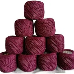DARKNESS Embroidery Material Crochet Cotton Thread Yarn for Knitting and Craft Making Combo Pack of 10 (Wine)-picture-20