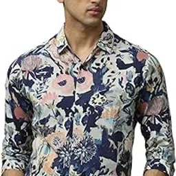 mufti Multicolor Floral Slim Fit Shirt-picture-21