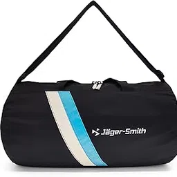 jager-smith GB 600 Multipurpose Gym Bag with Shoe Compartment (Black, White & Sea Blue)-picture-32