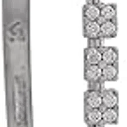 kushal's Fashion Jewellery White Rodium Polished Zircon Kada With Locking System |Best For Gifting, Bride, Bridemaids & Special Occasion | Zircon Kada For Women - 411335 image 1