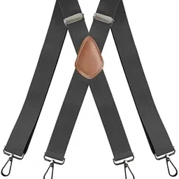 mippo Men's 4 Clip X Shaped Suspenders with Buckle Adjustable Elastic Straps-picture-10