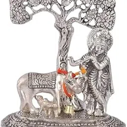 Silver Plated Metal Tree with Elephants Statue, Decorative Showpiece, Traditional Indian Home Decor, Religious Art-image-88