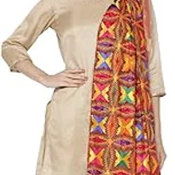 weavers villa Women's Heavy Phulkari Multicolored Embroidery Dupatta.. (Multi-3)-picture-28
