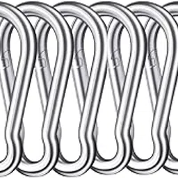 SIGNATRON Stainless Steel Spring Snap Hook Carabiner/Hook Swing Connector/Heavy Duty Multipurpose (Silver) - Pack of 8-picture-31