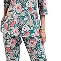 bee m pee designer Floral Straight Cotton Kurta Pant Cord Set for Women-picture-10