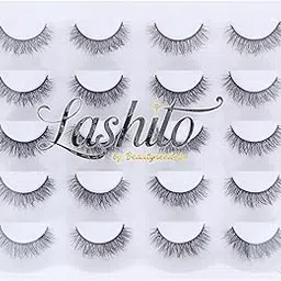 Professional Silk False Eyelashes, 10 Pairs Reusable Faux Mink Lashes in Tray, Handcrafted Cruelty-Free Vegan Lashes for Makeup Artists and Salons (G06)-picture-51