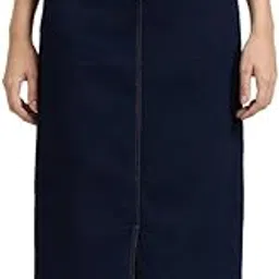 Women’s High-Waist A-Line Denim Solid Maxi Skirt | Casual & Office Wear | Ankle Length, Comfortable Fit-image-80