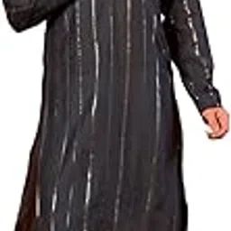 rangkathaa Men's Midnight Blue Silk Kurta & White Trousers Set with Sequin Embroidery-picture-36
