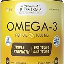Triple Strength Omega 3 Fish Oil Capsules 1000mg with EPA 180mg and DHA 120mg | Heart Health, Eye Health, Brain Function and Joint Comfort with Fish Oil for Men & Women - 60 Softgel Capsules-image-6