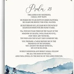 Christian Gifts Wall Decor Psalm 23 The Lord is My Shepherd Bible Verse Wall Art Christian Religious Wall Decor Rustic Wooden Hanging Sign for Home Office Baptism Decorations Gifts 8 x 10 Inches-picture-25