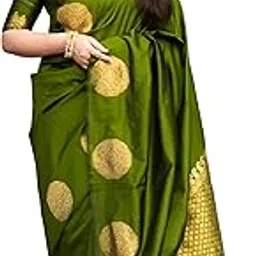 Banarasi Silk Saree with Gold Zari Weaving | Soft Traditional Indian Saree for Festive & Wedding | Includes Unstitched Blouse |-image-77