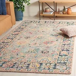 Tufted Wool Rug Loop Pile Anti-shed Handmade Carpet for Living Room Bedroom Drawing Room Hall and Floor Size 4 x 6 Feet (121x182 cm) Color Multi-picture-20