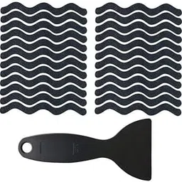 JAZZY PEARLS® 2xSet of 24 Anti Slip Bath Tape Shower Pad w/Shovel for Stairs Outdoors Black-picture-30