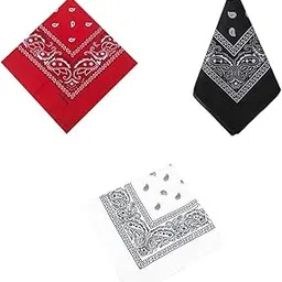 trendynest 3 Pieces Unisex Cotton Paisley Bandana Cowboy Head Scarf Headband Head Wrap | Womens Accessories | Scarves & Wraps-picture-23