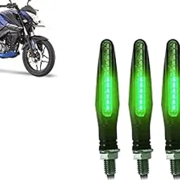 KTM Style Sleek Pencil Type Green LED Indicators for Bike Motorcycle Turn Signal Blinkers Light Suitable for Bajaj Pulsar NS 160 (Pack of 4, Green)-picture-39