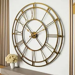 Vintage Clock Gold Large Analog Wall Clock/One Year Warranty / 9064-30, Iron, 30 cm, 30 Inch-picture-11