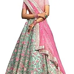 zeel clothing Women's Net Lehenga Choli Semi Stitched-picture-27