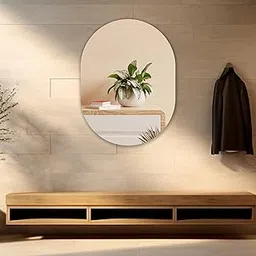 KRELIX Capsule-Shaped Frameless Mirror for Bathroom Wall – Decorative Wall Mount for Bedroom, Entryway & Living Room (12x18)-image-36