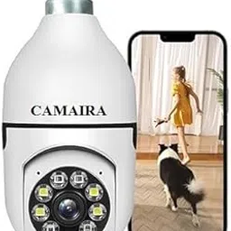 CAMAIRA Wi-Fi Camera CCTV Camera 1080p Wireless PTZ Bulb Shape V380 Pro | Indoor 360° Smart Home Security Camera Light Vision 24x7 Continuous Recording with Motion Sensor LED Lights (Light Bulb)-picture-10