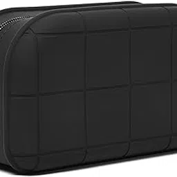 INOVERA (LABEL) Makeup Organizer Pouch for Women, Girls - Silicone Travel Cosmetic Pouches - Cosmetics Make up Brushes Holder Bag (Black)-picture-14