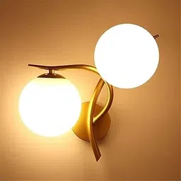 DECOFOLD Wall Lamp Double Head with Lampshade Dimmable Modern LED Bedroom Bedside Lamp for Living Room Wall Light (Golden, Bulb Not Including)-picture-37