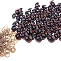 MERISHOPP 100 Pieces PP Brown Safety Eyes with Backs for Bear Doll DIY Craft 20mm| Educational Toy for Kids | Fun & Learning Toy Set-picture-26