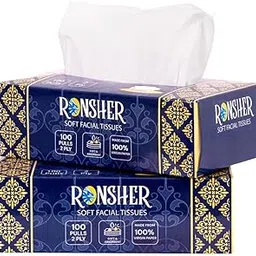 Ronsher Premium 2 Ply Facial Tissue Paper Box | Car Tissue |100 Pulls | Pack Of 2 | OBA-Free | Virgin Paper | Food Safe | Skin-Friendly | Suitable For Bedroom, Bathroom, Office, Cars-image-13