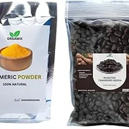ORGAMIX Turmeric Powder | Haldi/Manjal Powder | 1 Kg Pack & ORGAMIX Roasted Tamarind Seeds (500Gm)| Tamarind seeds | (Pack of 1)-picture-15