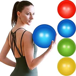 Leyndo 4 Pcs Yoga Ball Bulk Exercise Ball Pilates Ball Anti Burst Pregnancy Birthing Ball Fitness Ball with Quick Pump for Improved Posture, Balance, Yoga, Pilates, Training (Bright Color, 9 Inch)-image-4