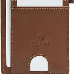 Genuine Leather Compact Card Wallet | RFID Protected, Slim and Lightweight | 5 Card Slots, 1 ID Slot and Folded Currency | Minimalist Pocket Wallet for Men and Women (SLK-Formal TAN)-image-8
