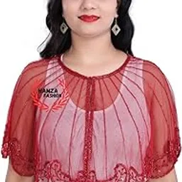Women's for Poncho Net New Hand Bead Embroidery Designer Short Wings Capes Poncho-picture-11
